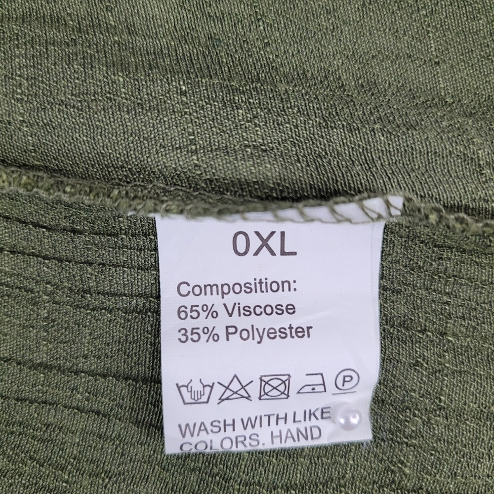 Olive Green Swim Coverup Crochet Lace Trim V-Neck Midi 0XL - Picture 7 of 8